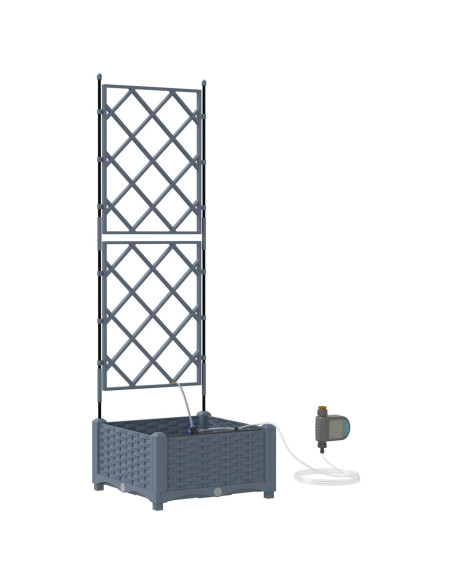Fioriere da giardino con sistema di irrigazione leggera grigio chiaro