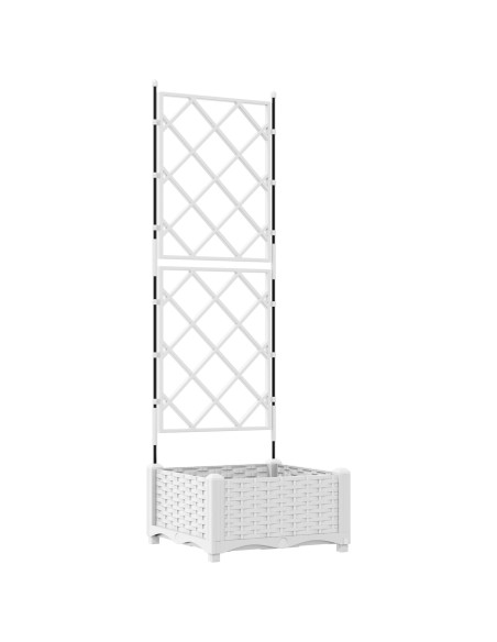 Fioriera da Giardino con Trellis Bianco 40x40x125.5 cm