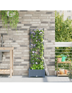 Vaso da giardino Grigio Chiaro 40 x 40 x 125,5 cm Acciaio