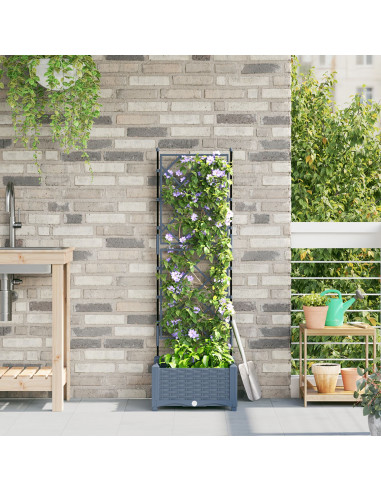 Vaso da giardino Grigio Chiaro 40 x 40 x 125,5 cm Acciaio