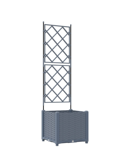 Vaso da giardino Grigio Chiaro 40 x 40 x 143 cm Acciaio