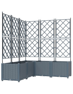 Vaso da giardino 5 pcs Grigio Chiaro 120 x 120 x 143 cm Acciaio