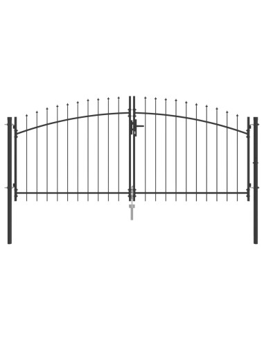 Cancello Doppio con blocco Grigio 299,5 x 199,5 cm Acciaio