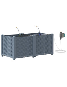 Vaso da giardino 2 pcs Grigio Chiaro Acciaio