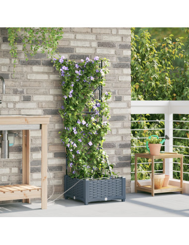 Vaso da giardino Grigio Chiaro 40 x 40 x 126 cm Acciaio