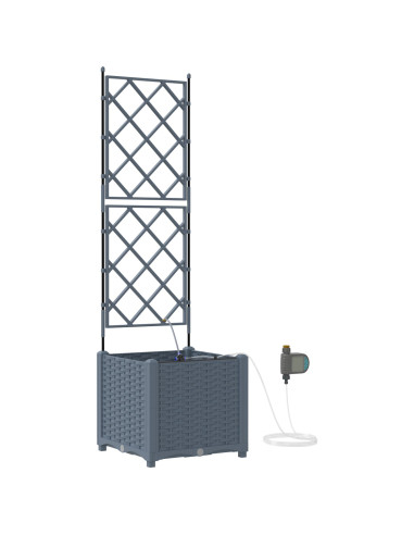 Vaso da giardino 2 pcs Grigio Chiaro Acciaio