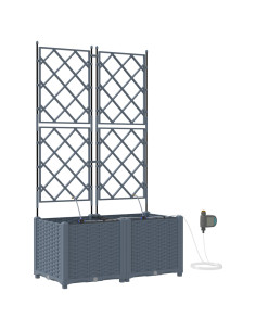 Vaso da giardino 2 pcs Grigio Chiaro Acciaio