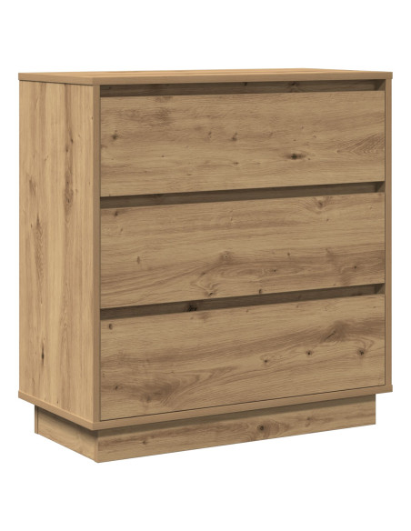 Comodino  con LED Rovere Artigianale 71x34,5x75 cm Legno ingegnerizzato