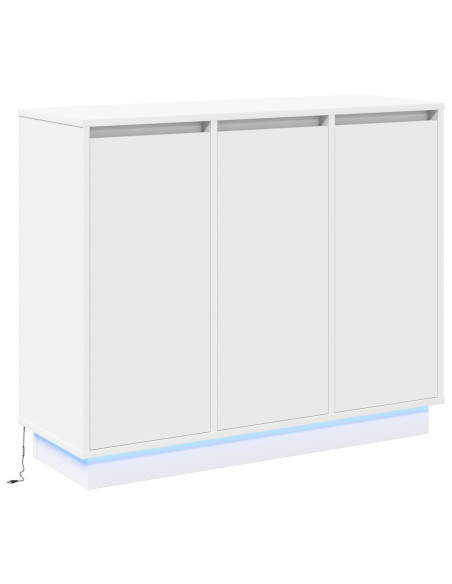 Sideboard  con LED Bianco 90x32x75 cm in legno ingegnerizzato