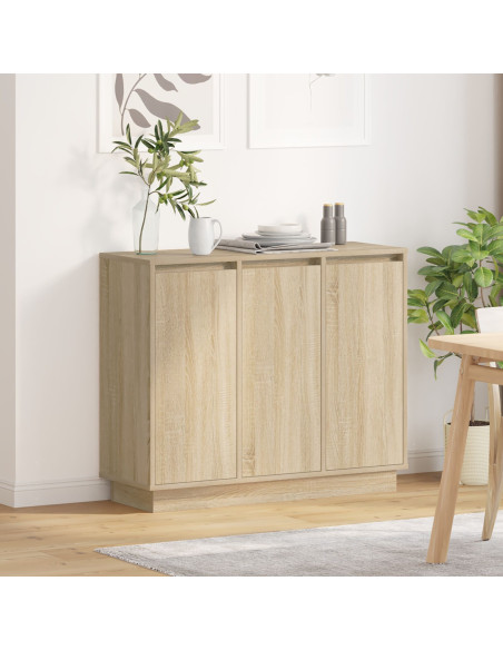 Mobile con LED Quercia Sonoma 90x32x75 cm in legno ingegnerizzato