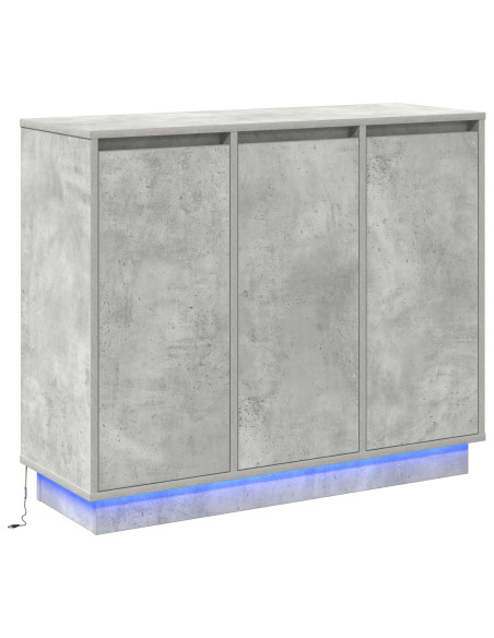Credenza  con LED Grigio Cemento 90x32x75 cm in Legno ingegnerizzato