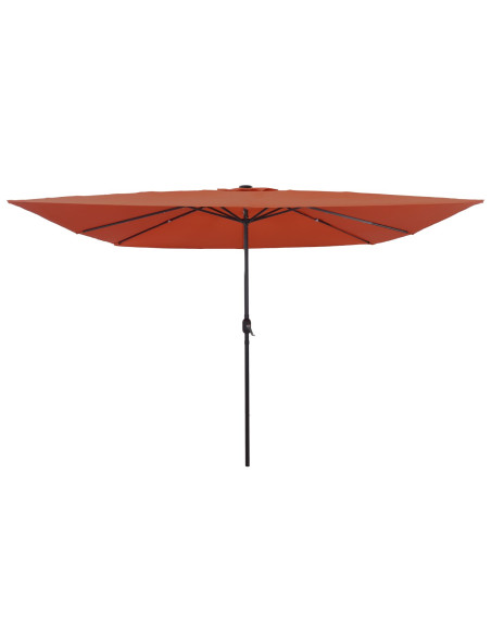 Parasol Quadrato per Giardino  con Luci LED 295x245 cm Terracotta