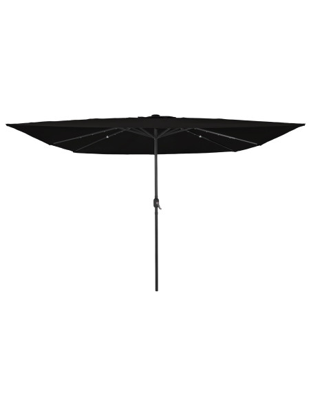 Parasol da giardino quadrato  con luci LED 295x245 cm – Nero