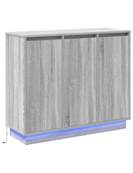 Mobile da soggiorno con LED Grigio Sonoma 90x32x75 cm in legno ingegnerizzato