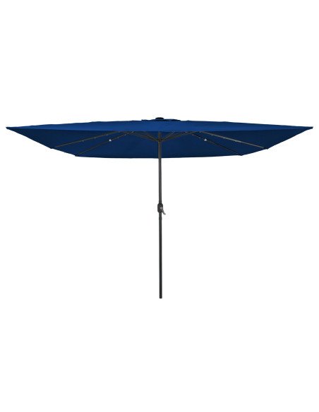 Parasol quadrato da giardino  con luci LED 295x245 cm Blu