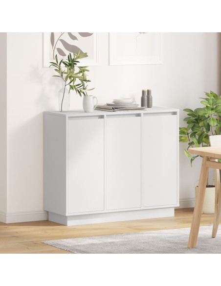 Sideboard  con LED Bianco 90x32x75 cm in legno ingegnerizzato