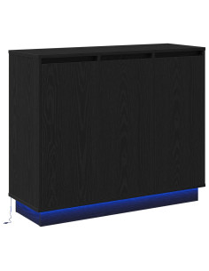 Madia LED Rovere Nero 90 x 32 x 75 cm Legno multistrato