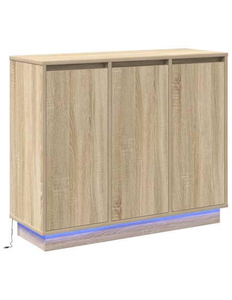 Mobile con LED Quercia Sonoma 90x32x75 cm in legno ingegnerizzato