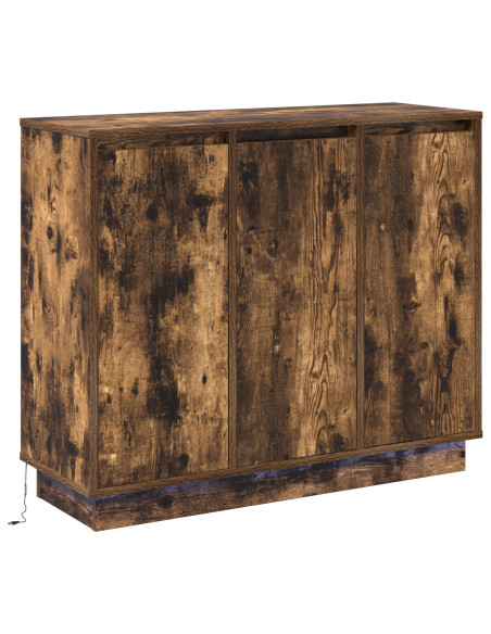 Mobile con LED Rovere Affumicato 90x32x75 cm in Legno Ingegnerizzato