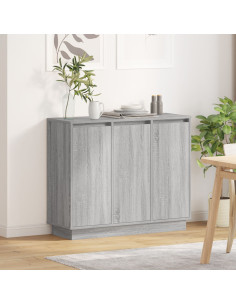 Madia LED Grigio Sonoma 90 x 32 x 75 cm Legno multistrato