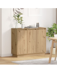 Madia LED Rovere artigianale 90 x 32 x 75 cm Legno multistrato