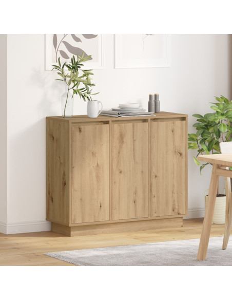 Madia LED Rovere artigianale 90 x 32 x 75 cm Legno multistrato