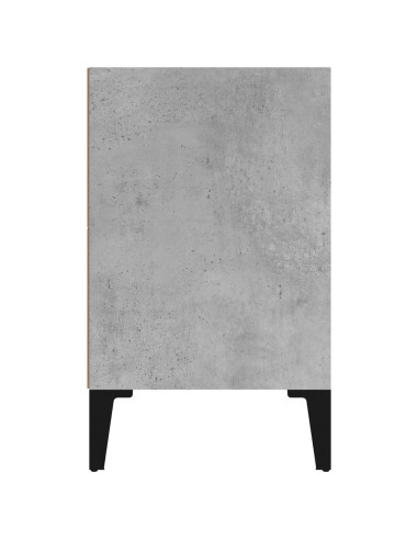 Comodino con Gambe in Metallo Grigio Cemento 40x30x50 cm