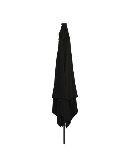 Parasol da giardino quadrato  con luci LED 295x245 cm – Nero