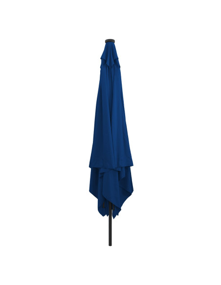 Parasol quadrato da giardino  con luci LED 295x245 cm Blu