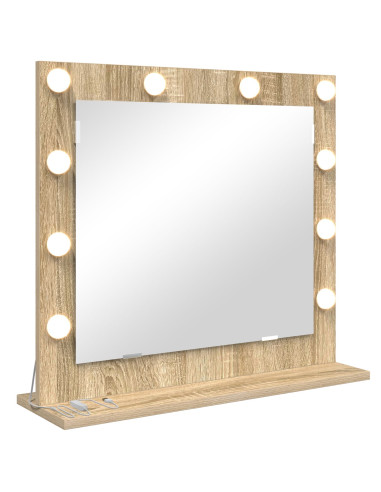 Specchio da Vanità Rettangolare Rovere Sonoma 60 x 55 x 18 cm