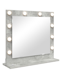 Specchio da Vanità Rettangolare Grigio cemento 60 x 55 x 18 cm