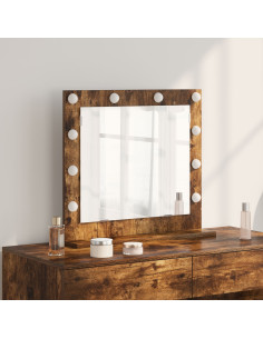 Specchio da Vanità Rettangolare Rovere fumé 60 x 55 x 18 cm