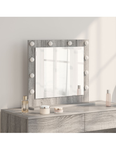 Specchio da Vanità Rettangolare Grigio Sonoma 60 x 55 x 18 cm