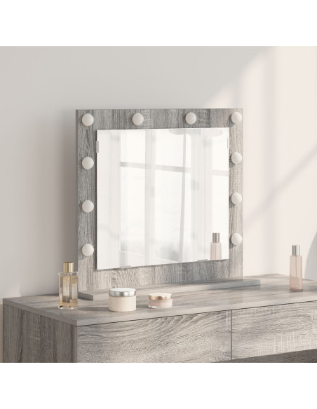 Specchio da toeletta  Grigio sonoma Legno e vetro 60 x 55 x 18 cm