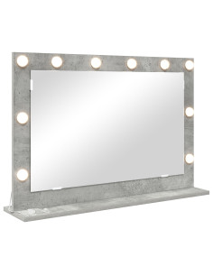 Specchio da Vanità Rettangolare Grigio cemento 80 x 55 x 18 cm