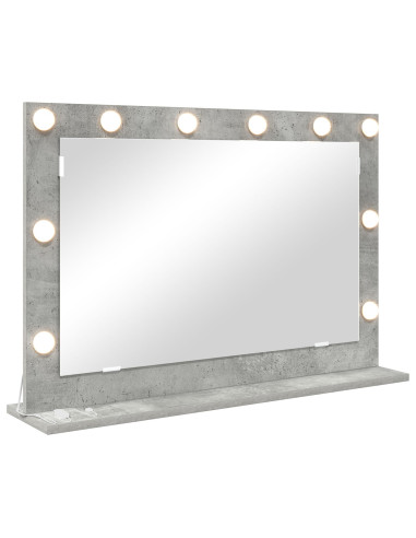 Specchio da Vanità Rettangolare Grigio cemento 80 x 55 x 18 cm