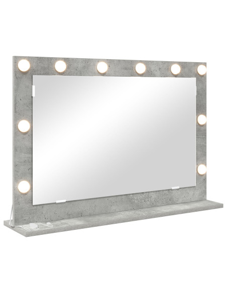 Specchio da Vanità Rettangolare Grigio cemento 80 x 55 x 18 cm