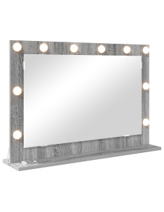 Specchio da Vanità Rettangolare Grigio Sonoma 80 x 55 x 18 cm