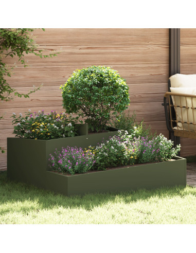 Vaso da giardino Verde oliva 100 x 100 x 50 cm