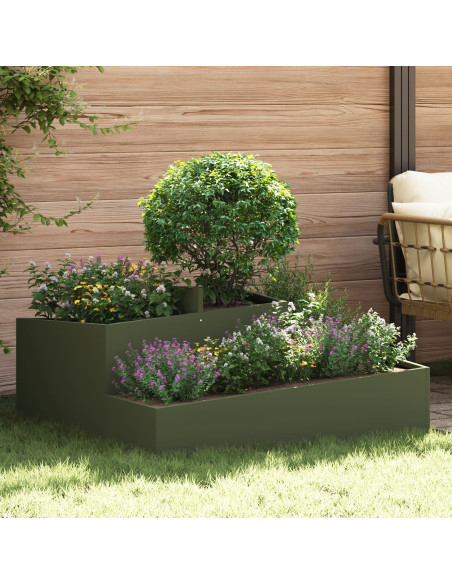Vaso da giardino Verde oliva 100 x 100 x 50 cm