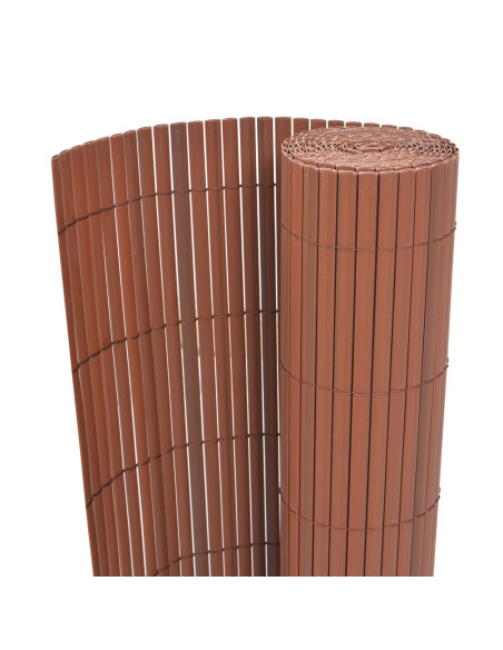 Recinzione da Giardino Doppio Lato PVC 150x500 cm Grigio Marrone
