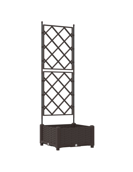 Piantana da Giardino  con Trellis Marrone 40x40x125,5 cm