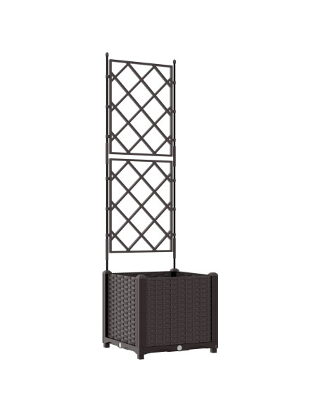 Fioriera da Giardino con Trellis Marrone 40x40x143 cm