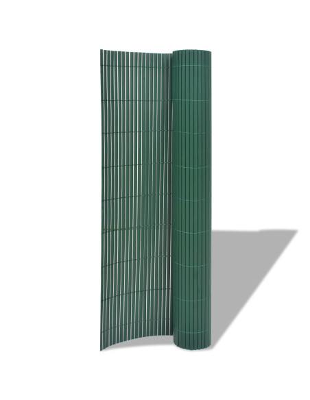 Recinzione da Giardino Doppio Lato PVC 150x500 cm Grigio Verde PVC