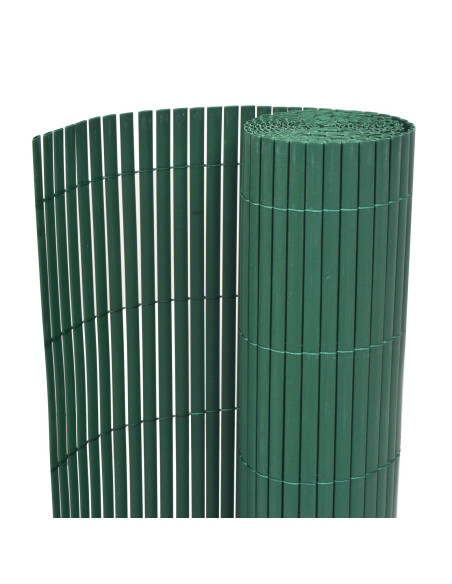 Recinzione da Giardino Doppia Faccia PVC 150x500 cm Grigio Verde