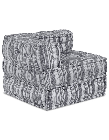 Pouffe Modulare per 4 Persone - Convertibile in Tessuto Grigio Chiaro