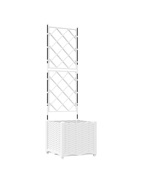 Fioriera da giardino  con traliccio bianco 40x40x143 cm
