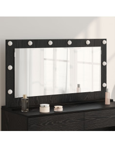Specchio da Vanità Rettangolare Rovere Nero 100 x 55 x 18 cm