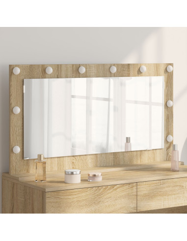 Specchio da Vanità Rettangolare Rovere Sonoma 100 x 55 x 18 cm