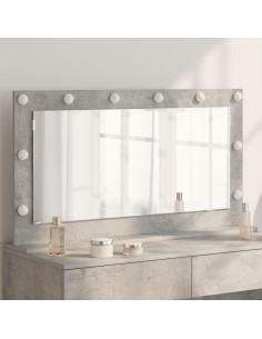 Specchio da Vanità Rettangolare Grigio cemento 100 x 55 x 18 cm